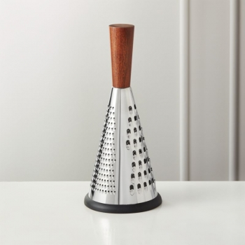 Stainless+Steel+Cheese+and+Vegetable+Grater+Wooden+Handle